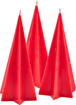Sternförmige Pyramidenkerzen 3er-Set